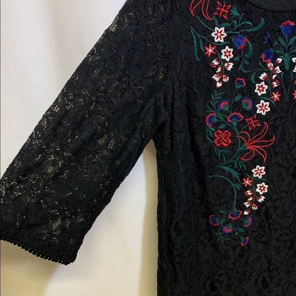Charter Club Black and Floral Blouse - Picture 4 of 6
